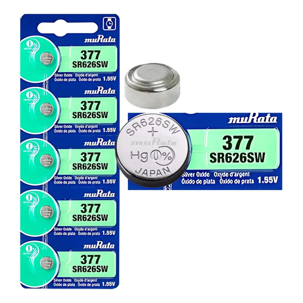 Kit 5 Bateria 377 Para Relógio De Pulso Original/murata