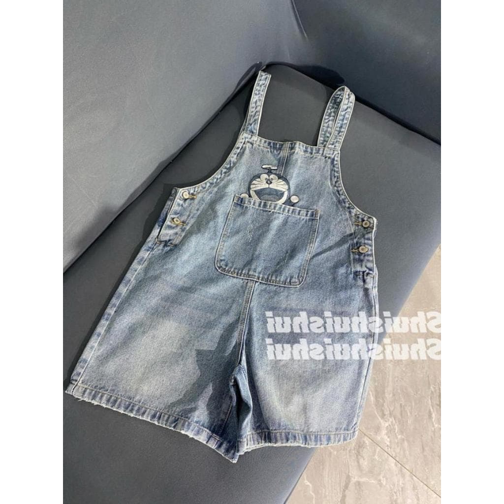 Além de gordura plus Size 1-150kg dos desenhos animados bordado macacão jeans gordura mm solto mais magro olhar calças d