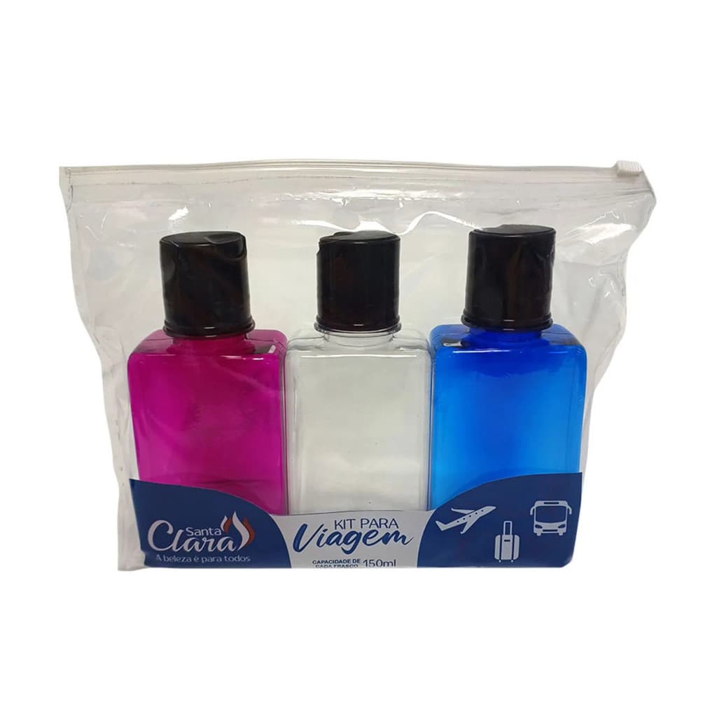 Kit Frascos Viagem Santa Clara Ideal Bagagem de Mão Avião