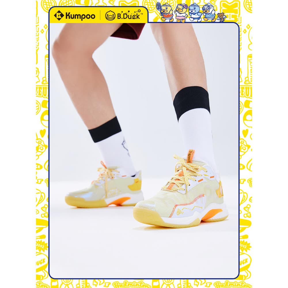 [Little Yellow Duck Co-Branded] Tênis de Badminton defumado Calçados esportivos antiderrapantes anti-Torque choque-Abs