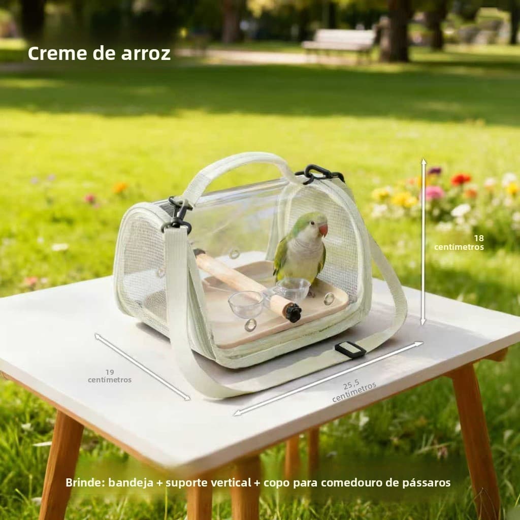 Mochila Dobrável Para Viagem De Pássaros – Design Ventilado Transparente Com Poleiro Removível Periquitos E Calopsitas ,