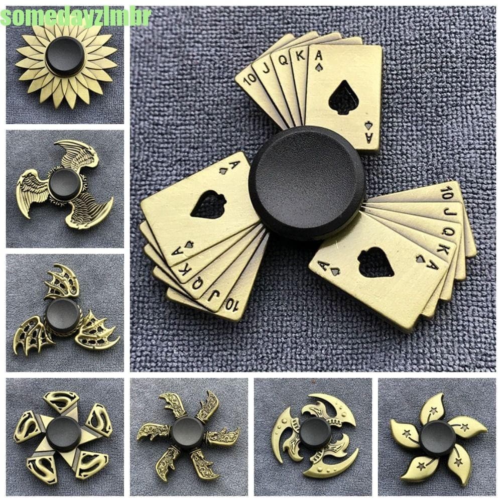 SOMEDAYZL0M Spinner De Dedo , Girador De Metal De Cor De Latão , Liga De Zinco Tdah Ansiedade Engraçado Fiação Manual