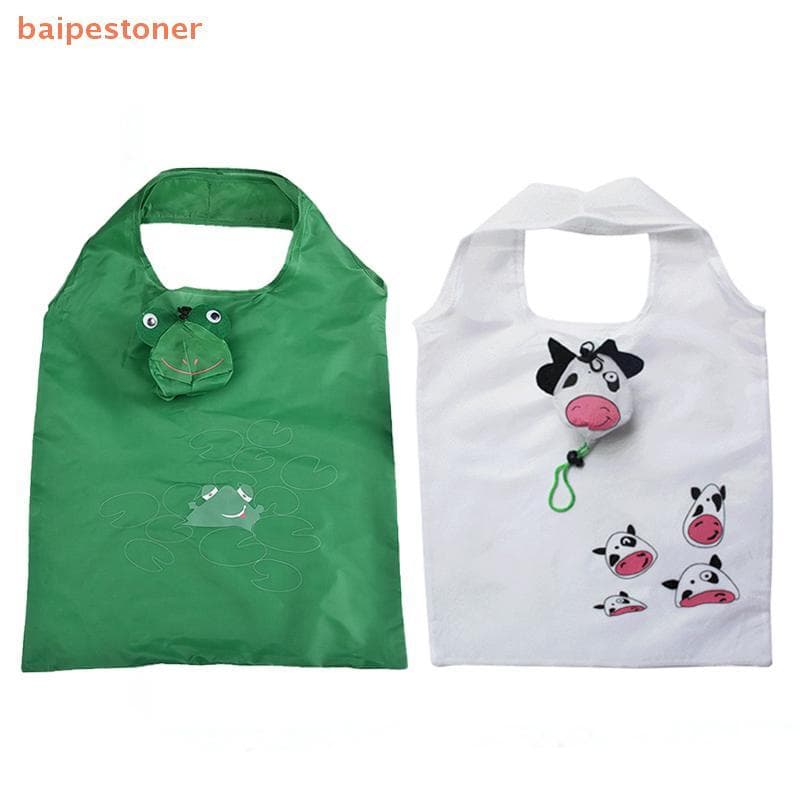 [baipestoner] Bolsa De Compras Dobrável De Animal Fofo Grande Capacidade Armazenamento De Supermercado Bolsas Ecológicas