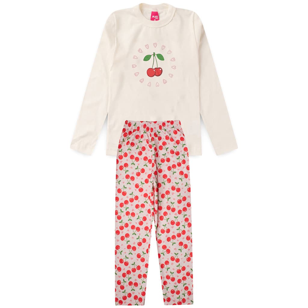 Pijama Infantil Menina Cereja