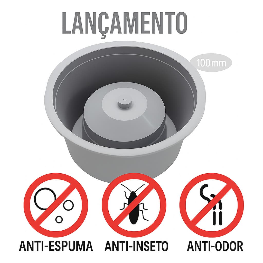 Adaptador Tira Mau Cheiro Ralos E Porta Grelhas 10cm Giofer