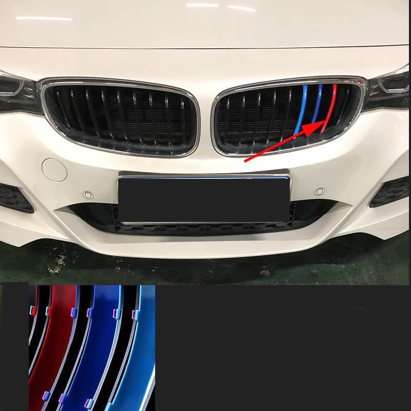 Guarnição Da Tampa Grade De 9 Linhas Do Centro Dianteiro De 3 Cores Para BMW Série 3 GT F34 2013-2021
