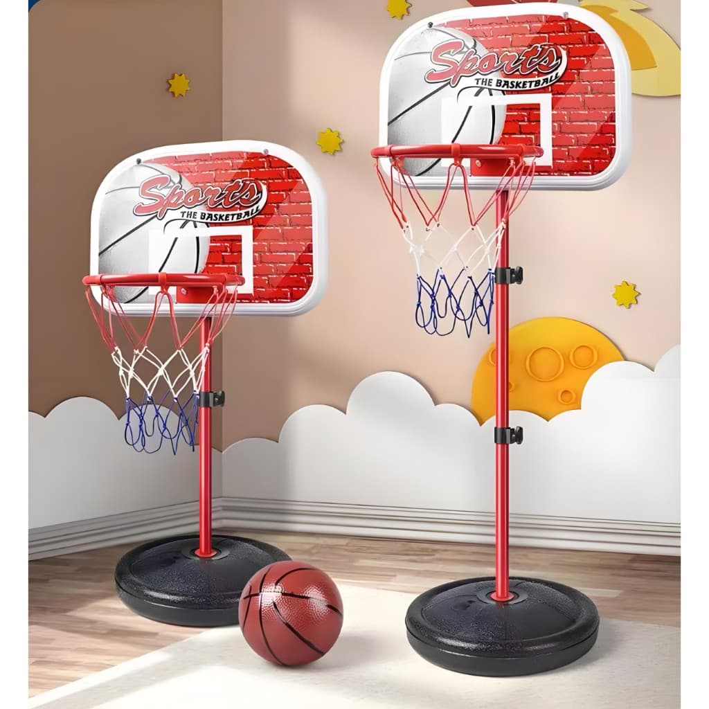 Cesta De Basquete Em Metal Ajustável Infantil Bola Bomba Rede 1.50m