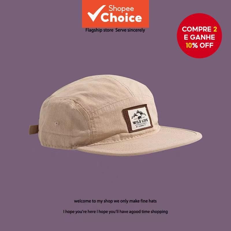 Chapéu De 5 Painéis Masculino Retro Golfe Hip-Hop Boné De Beisebol De Algodão Ao Ar Livre Feminino Proteção Solar Viseir