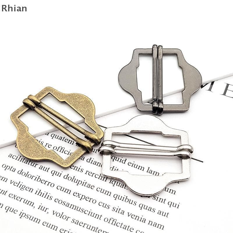 [Rhian] 3 Pcs Metal Two Slides-Fivelas De Brilho Para Terno Colete Ombro Couro Bolsa Alça Cinto Fivela Retangular De Aju