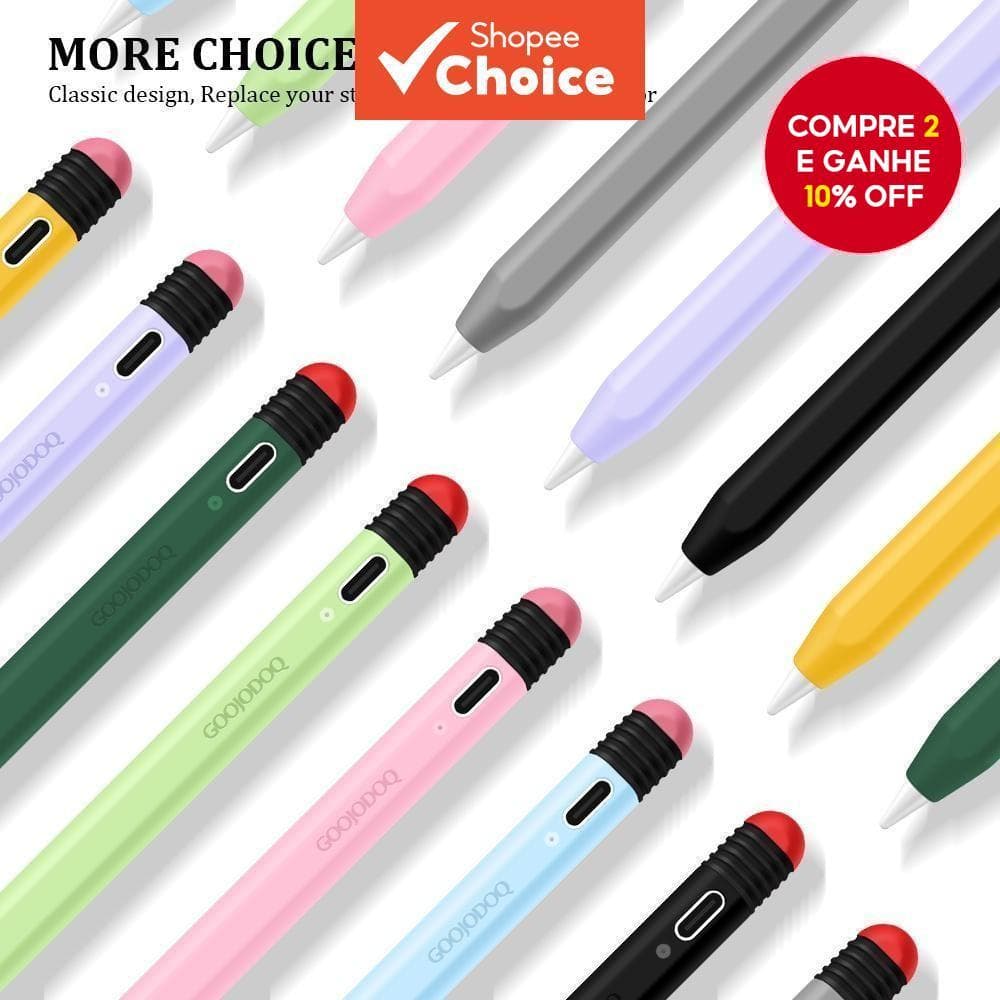 Nova capa de silicone GOOJODOQ para caneta de escrita à mão, compatível com iPad Pencil 1, 2 e Goojodoq 9-13.