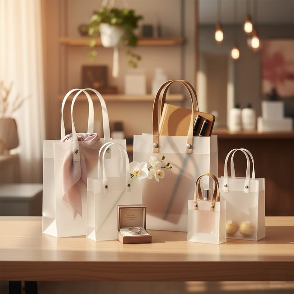 Kit 10 Sacolas de Presente Foscas (4 tamanhos)