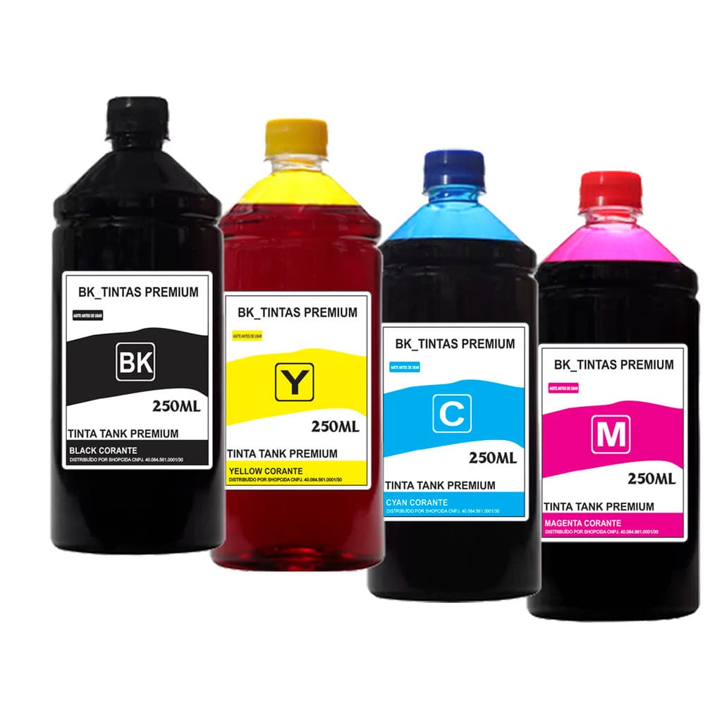 4 Refil 250ml Tinta Compatível Epson L5190 L5590 L1250 L3250