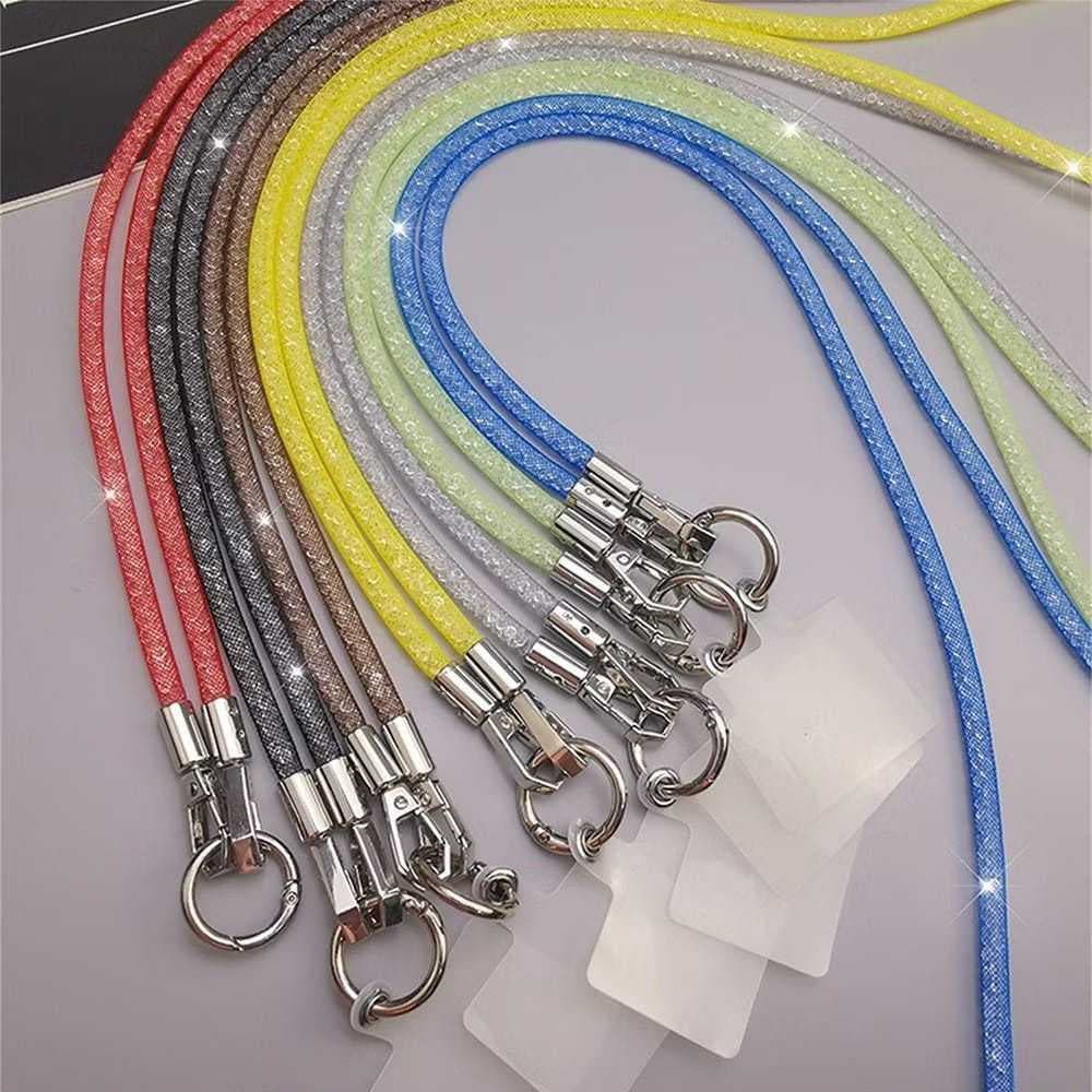 Cordão Criativo Para Celular Com Brilhos de Cristal Anti-perda  65 cm & 17 cm ️