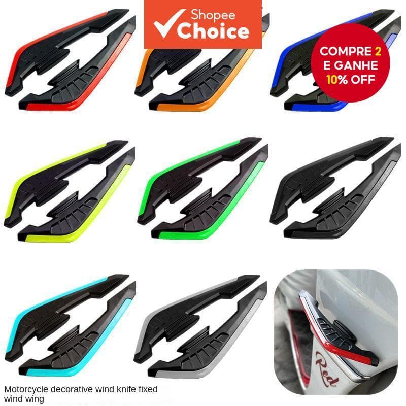 Decoração Lateral De Asa Fixa Para Motocicleta , Acessórios De Estilo De Carro Esportivo Resistente A Arranhões
