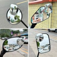 Espelho Retrovisor Universal Modificado para Motocicleta, Espelho de Ângulo Amplo HD para Ponto Cego, Scooter, Bicicleta