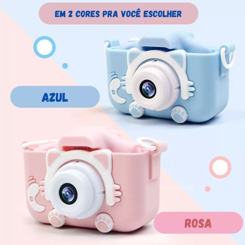 X5 Mini Câmera Dupla Gato Digital Infantil Recarregável Dos Desenhos Animados Das Crianças Câmera Digital Instantânea