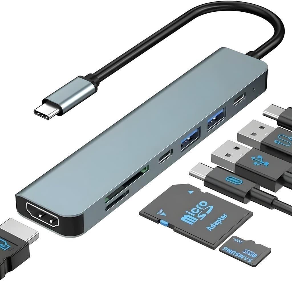 Hub USB Tipo C 3/4/5/6/7/8/11 em 1 Slot para cartão Leitor de cartão de dados USB-C