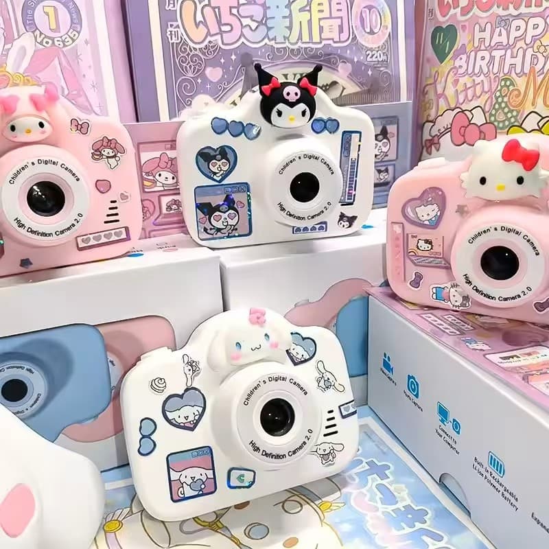 Hello Kitty My Melody Câmera Pequena Kawaii Padrão De Desenho Animado Infantil HD Conectável Presente De Aniversário Par
