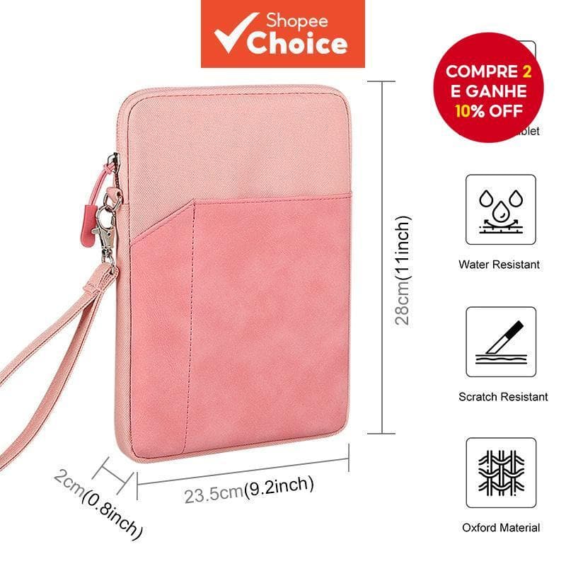 Nova Bolsa de Pouch à Prova d'Água para Tablets de 9,7 a 11 polegadas, incluindo iPad.