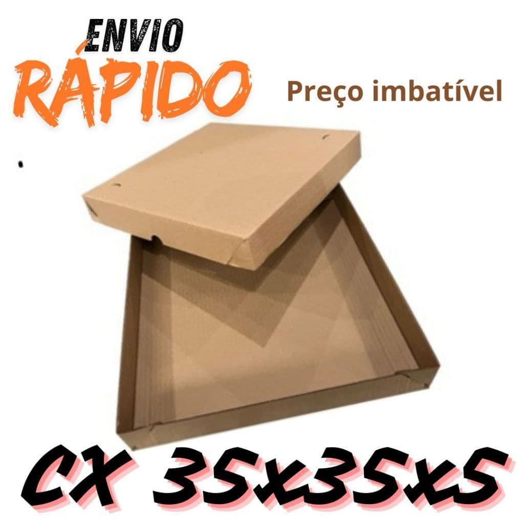 5 Caixa de Papelão 35x35x5 Parda – Perfeita para Salgados, Doces e Muito Mais!
