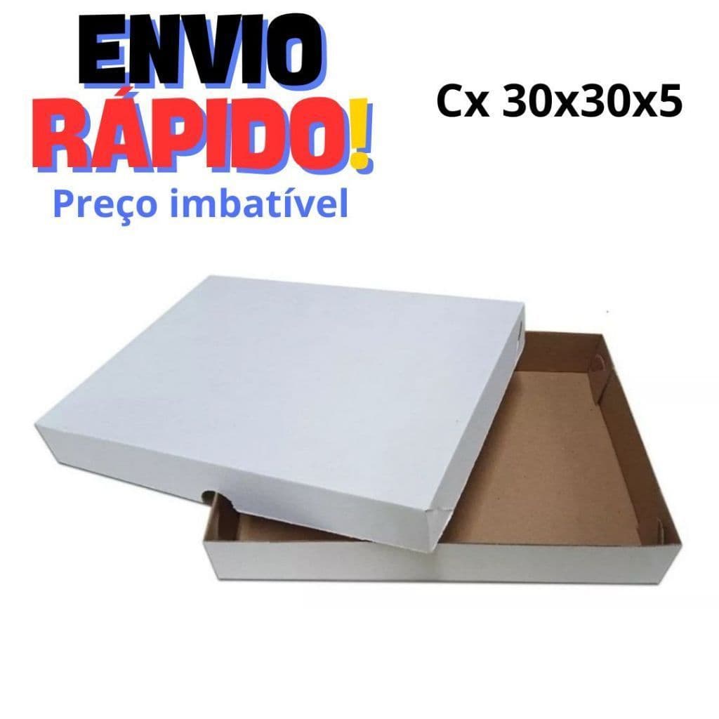 10 Caixas 30x30x5 para (50 Salgados ou Doces) Branco