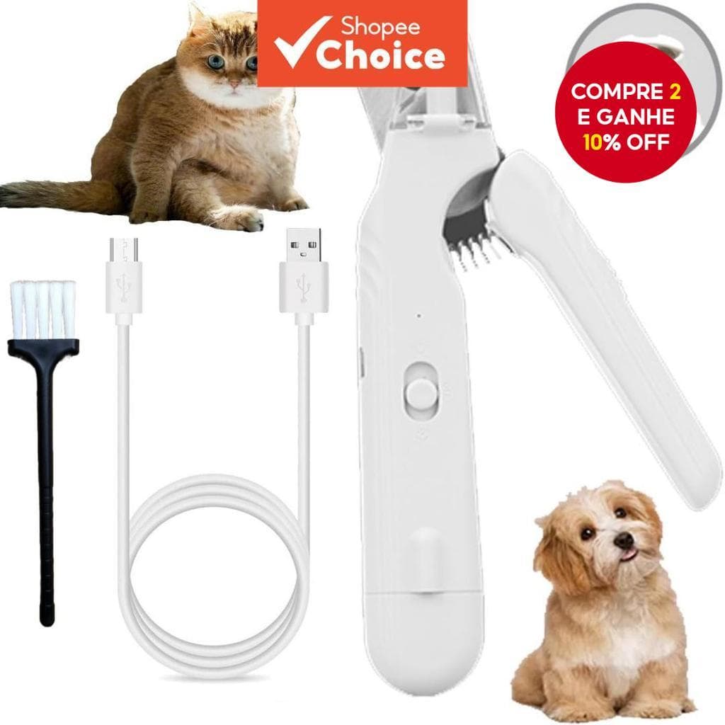 MUZMDNI 2 Em 1 Moedor Cortador De Unhas Para Animais De Estimação LED Ferramenta Cuidar De Cães E Gatos