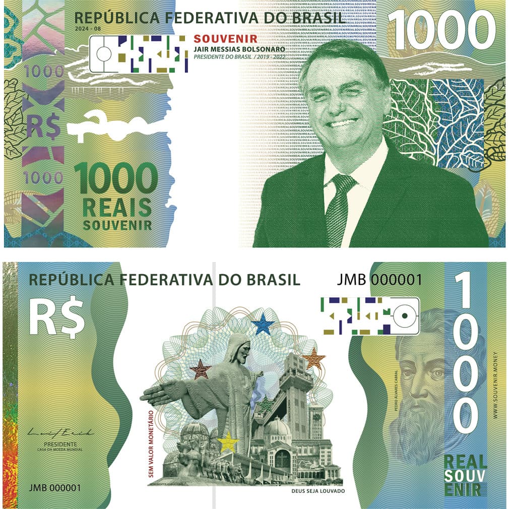 Cédula Real Souvenir Jair Bolsonaro