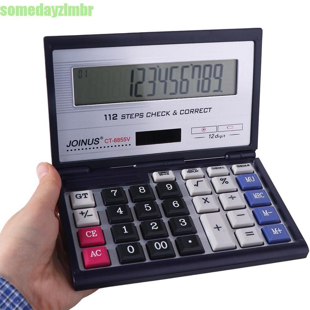 SOMEDAYZL0M Calculadora Dobrável Flip , Solar De 12 Dígitos , Tela Grande