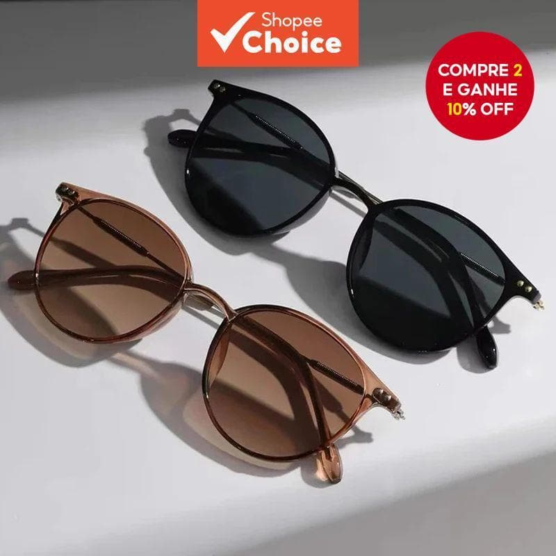 Óculos De Sol Redondos Retrô Para Homens E Mulheres , Proteção UV400 Esportes Ao Ar Livre