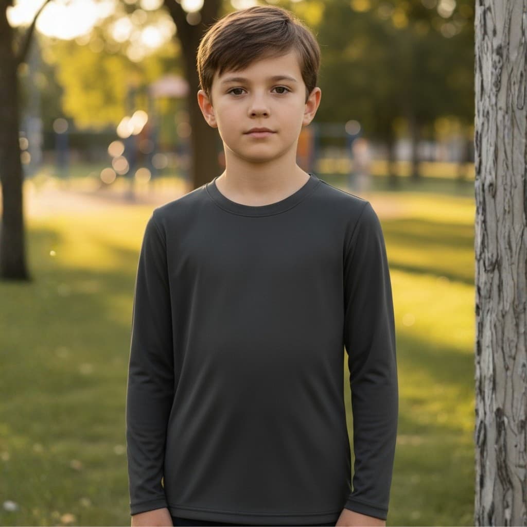 Camisa UV Infantil UV 50+ Segunda Pele Esportiva Dry Fit Manga Longa Moda Praia Verão Respirável