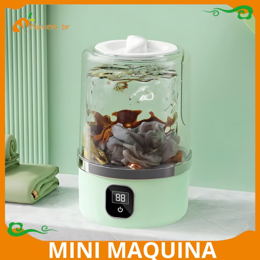 Máquina Mini de Lavar Portátil 1L Dobrável Centrífugação para Roupas Pequenas NUVEM