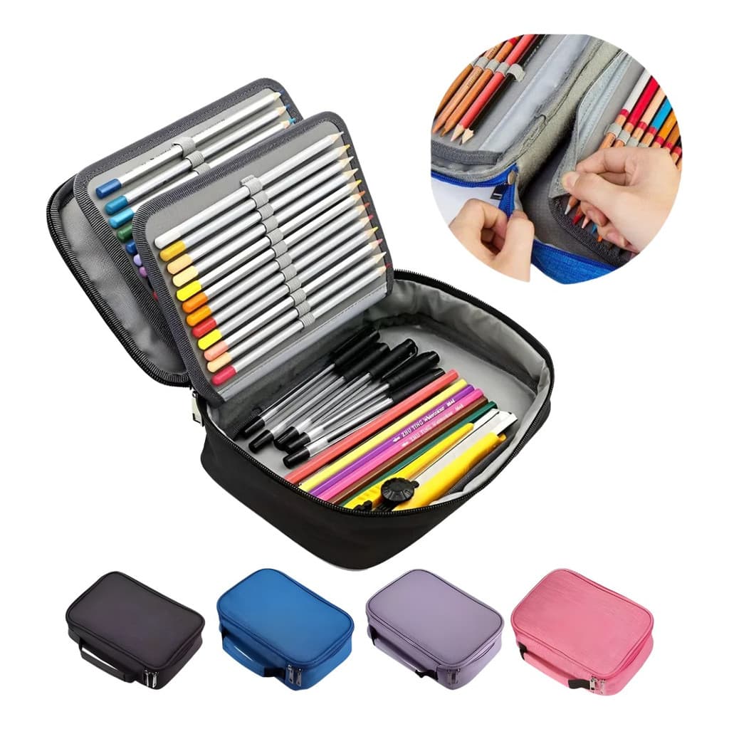 Estojo 4 Divisórias – Espaçoso, Zíper Reforçado, Material Resistente | Organização