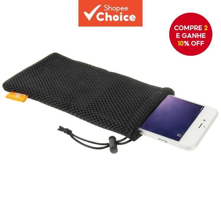 Bolsa De Malha Durável Com Cordão-Armazenamento Multifuncional Para Fones De Ouvido , Cabos E Carregadores