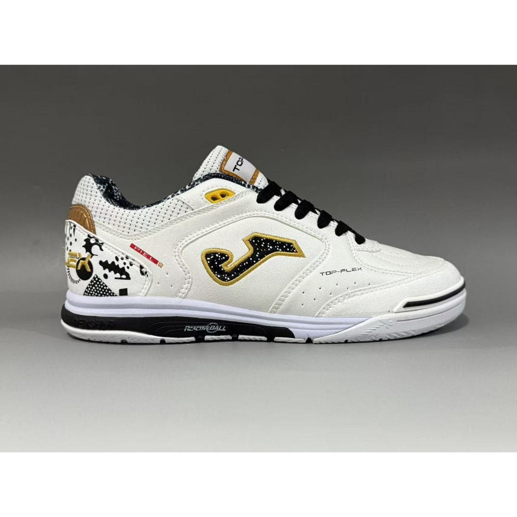 Sapatos De Futsal De Couro Masculino Top Flex Rebound IC Tênis Interno Branco Preto