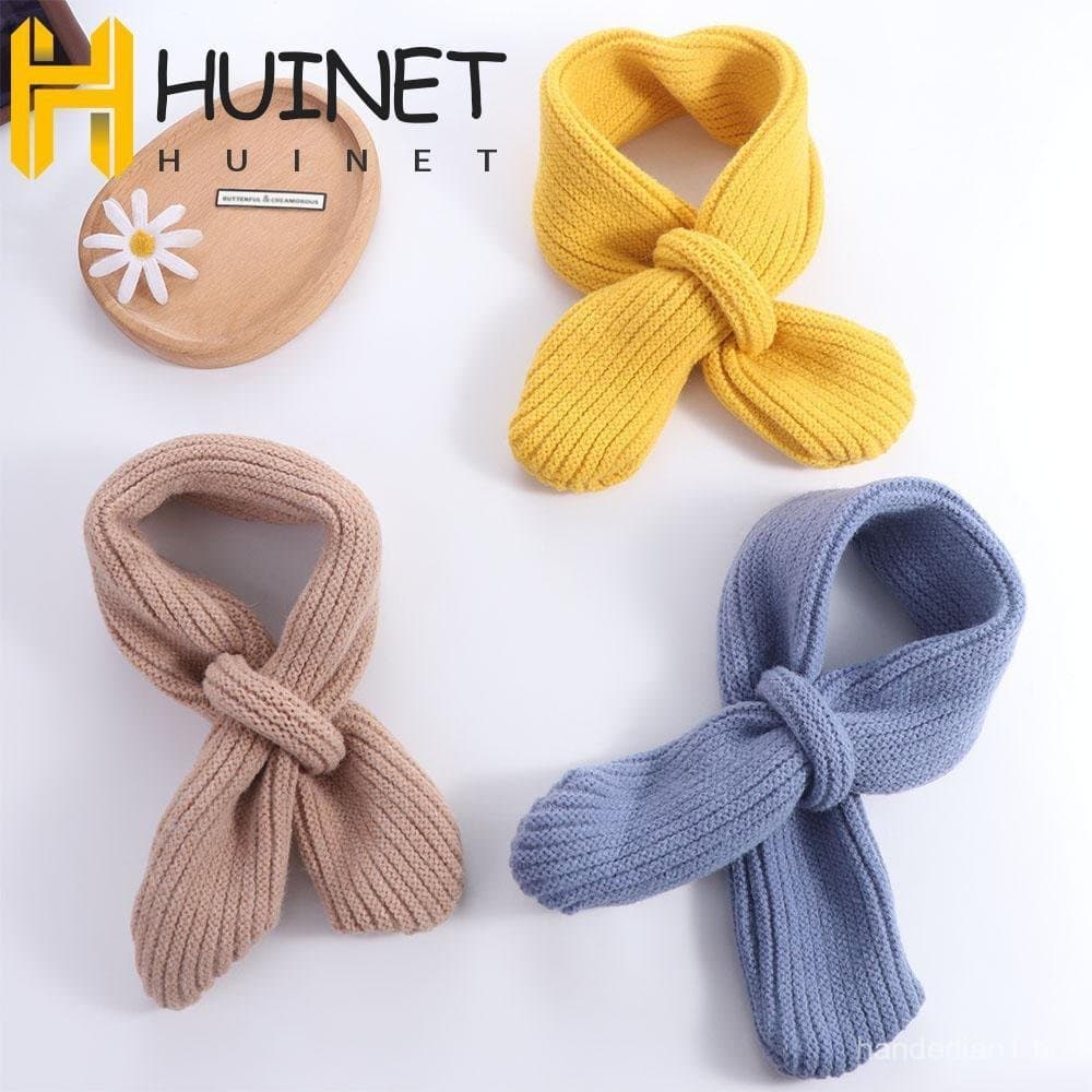 HUINET Cachecol Para Meninos E Meninas , De Malha Casual Infantil De Cor Sólida , Cachecóis De Inverno Grosso Quente Uso