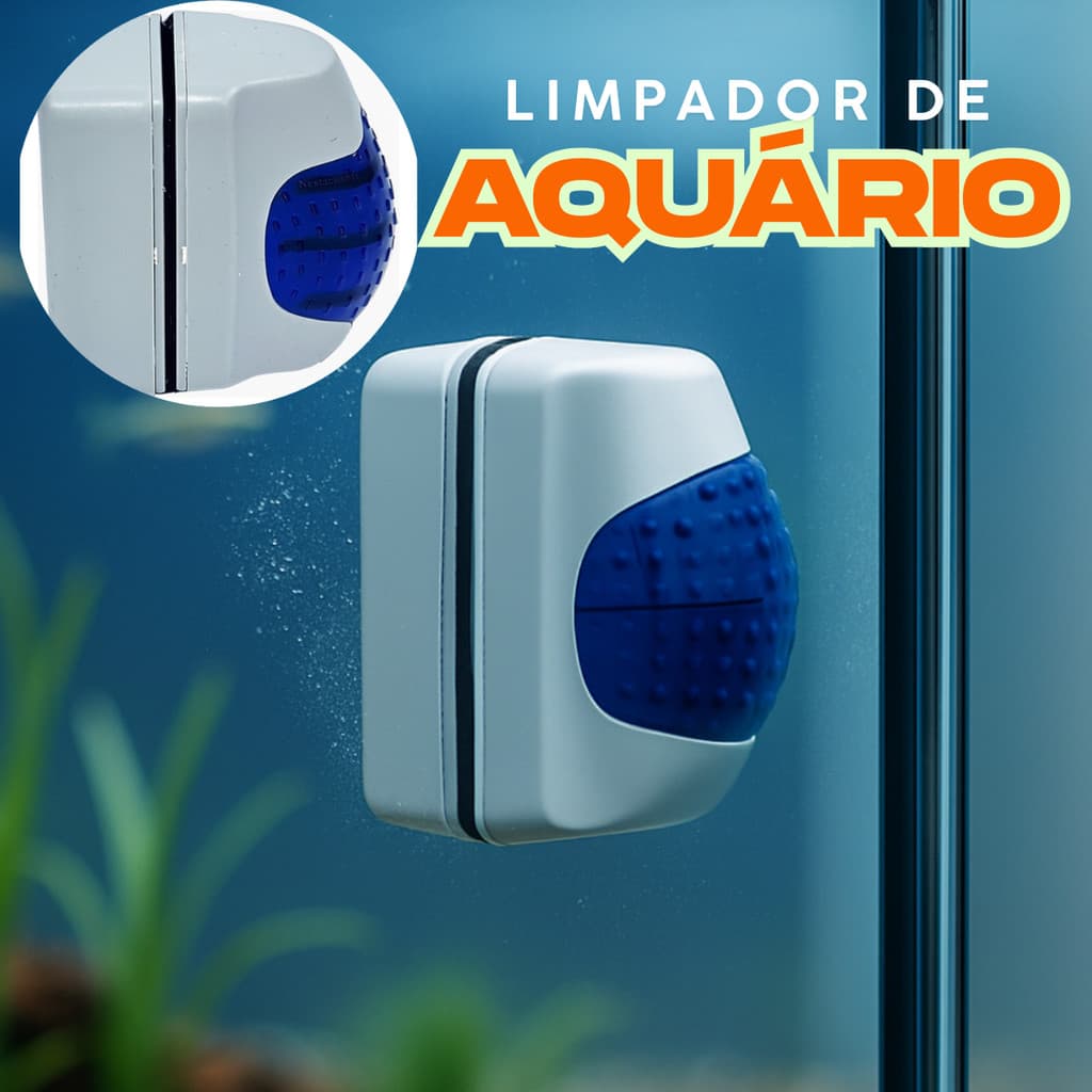 Limpador Magnético para Aquário Flutuante Seguro Vidro até 6mm Compacto Ímã Anti Risco