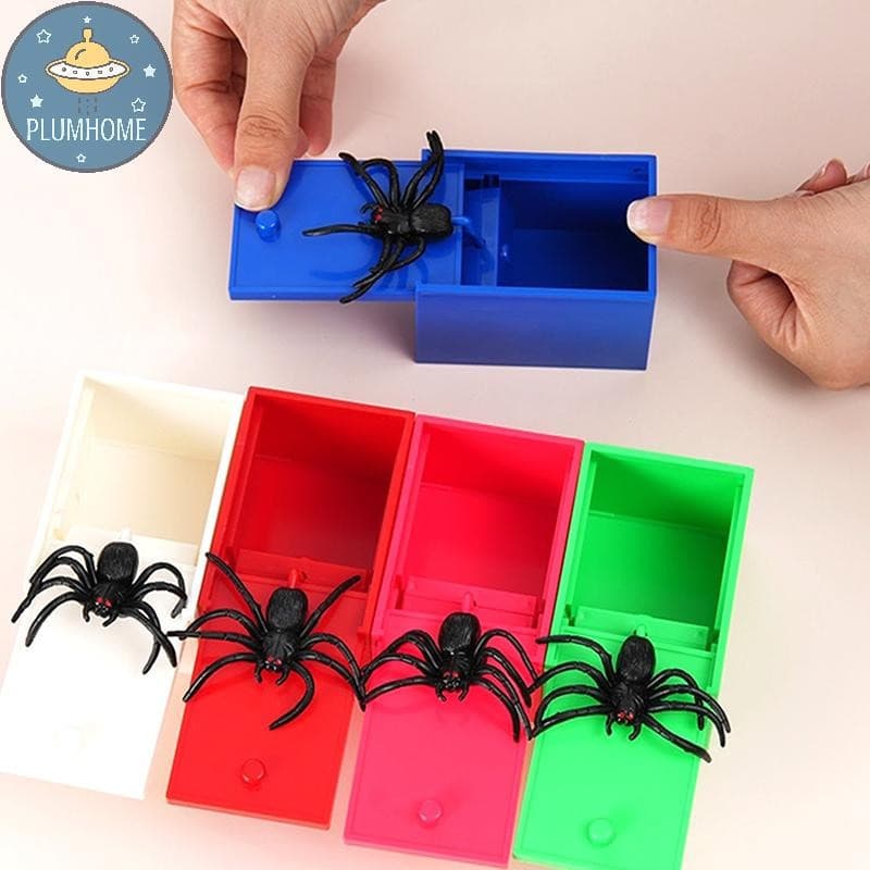 PLUMHOME 1Pc Brincadeira Aranha Caixa De Susto Escondida No Caso Engraçado Brinquedo De Halloween Scarebox Truque Piada