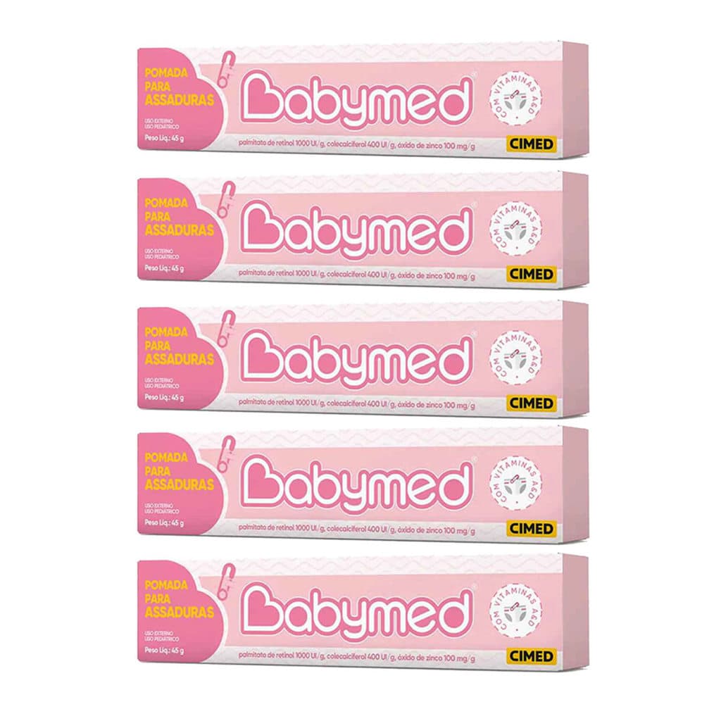 Babymed Rosa Pomada Assaduras 100mg Kit 5 - 45g - Cimed