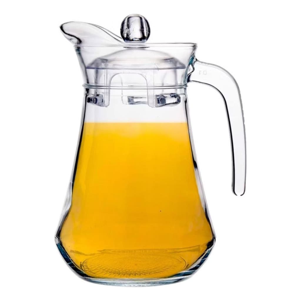 Jarra De Vidro Safira Com Tampa Para Suco Água Vinho 1,2