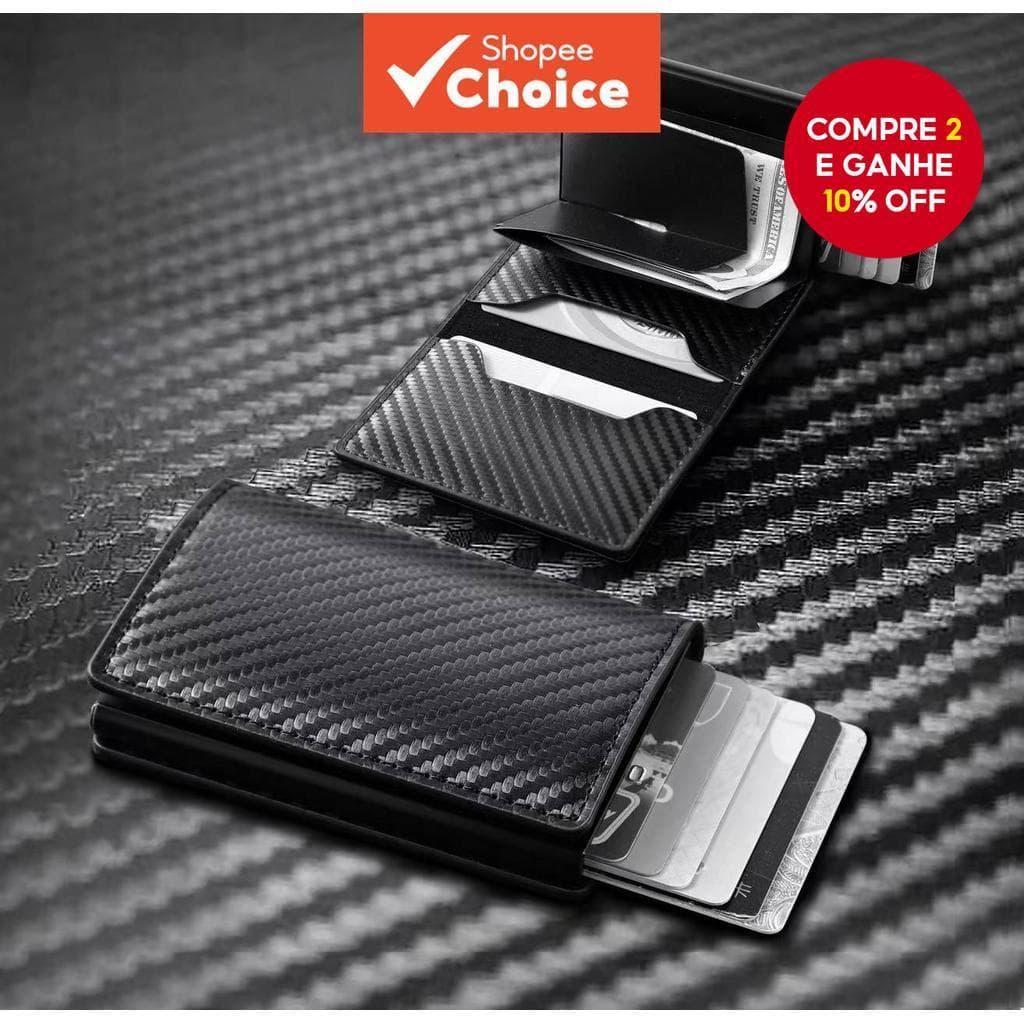 Carteira Fina De Bloqueio RFID Para Homens-Porta Cartão De Crédito Antirroubo Com Design Universal