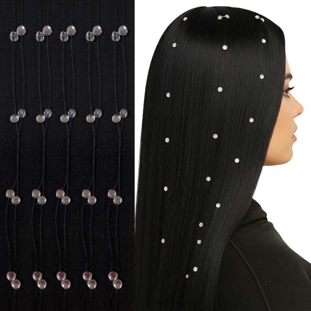 10 Fios Ponto De Luz Com Strass Cristal Feminino Para Cabelos