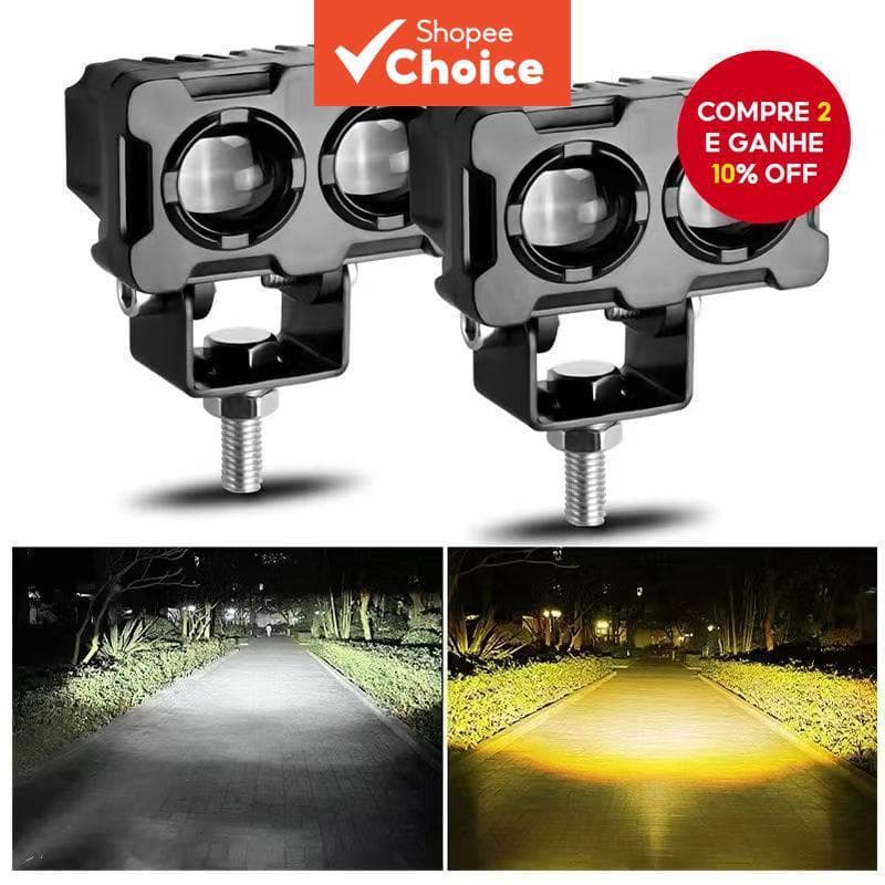  TCYATO Local Bestseller - LB2 Mini Luz de Nevoeiro para Condução de Motocicleta, Luz Auxiliar de Dupla Cor