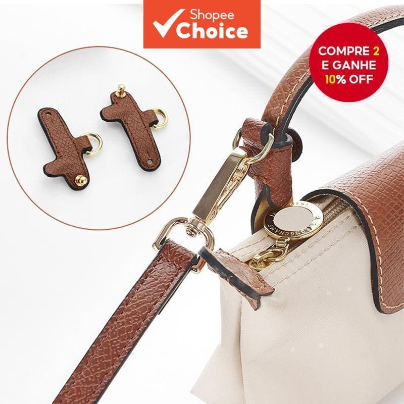  Nova alça transversal de couro legítimo para bolsa Longchamp Mini sem furos, acessório conversor de alça de ombro​