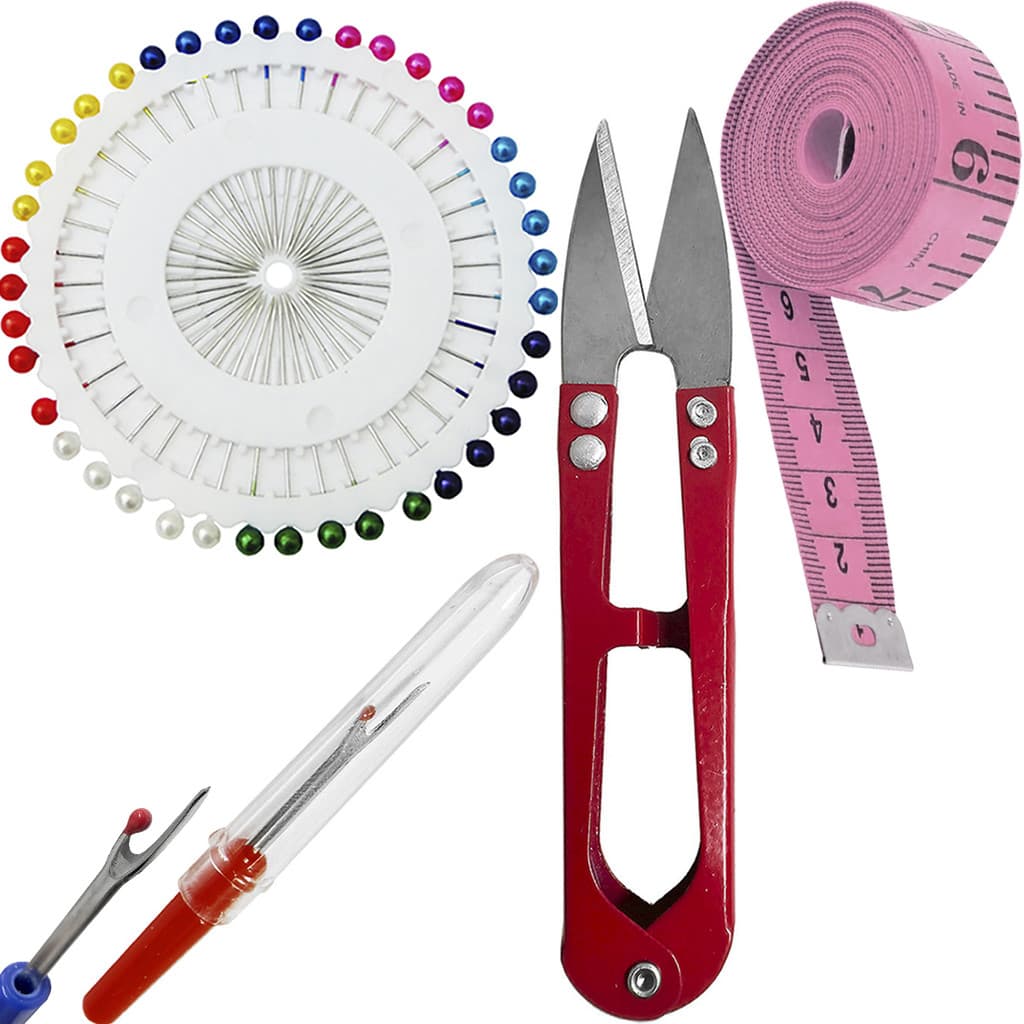 Kit Costura Alfinete Fita Metrica Abridor De Casa Tesoura