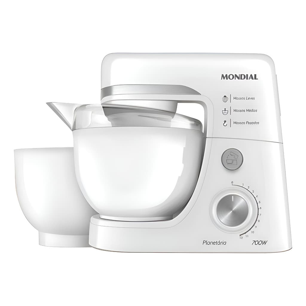 Batedeira Planetária Mondial Bp-03w-2b 12 Velocidades 700w - Branco