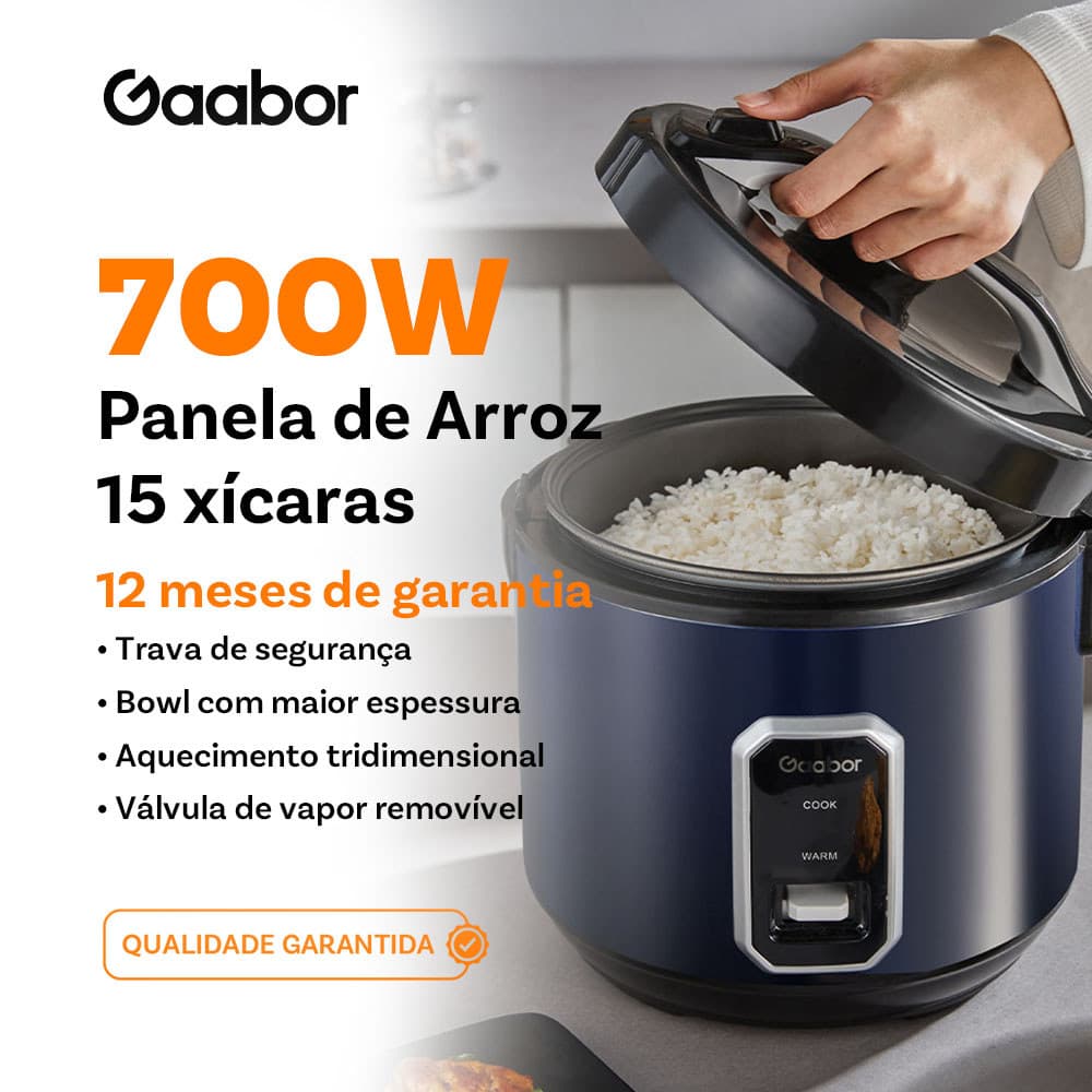 Gaabor Panela de Arroz Eletrica 127V Cozinha Automatica 2,2 Litros Azul Marmoreada 700W RC50M01A