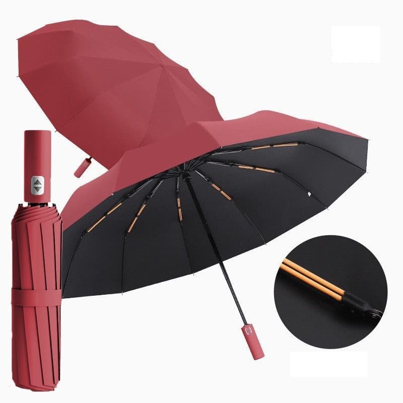 12 Hastes Guarda Chuva Automático Sombrinha Grande Proteção Solar UV Reforçado Dobrável colorido