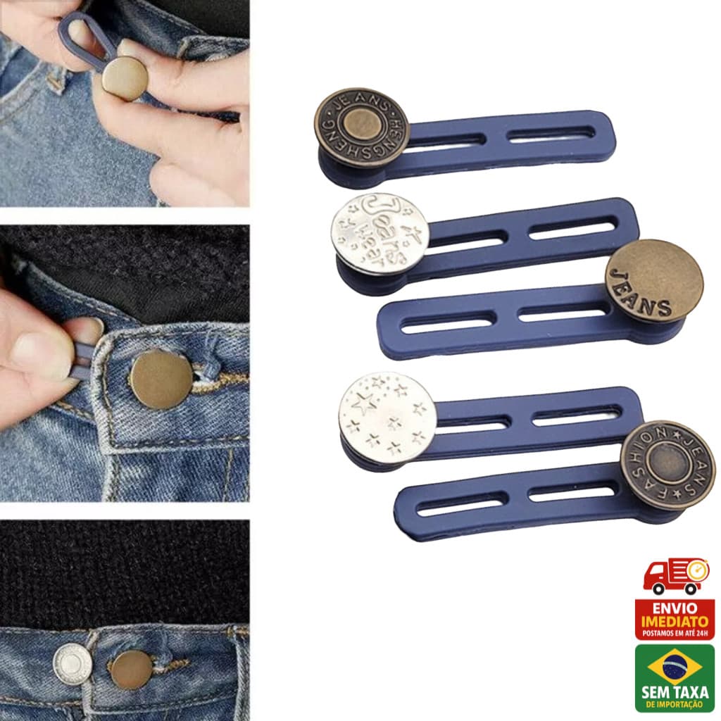 1/2/4/6/8/10 Extensor de Botões 2 Casas Calça Jeans Ajuste Duplo Unissex Confortável Aumenta Medidas Extende Botão