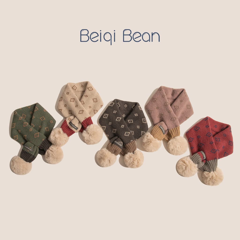 Crianças cachecol outono inverno moda quente malha lã cachecol masculino feminino bebê bonito moda bola de pele cruz cac