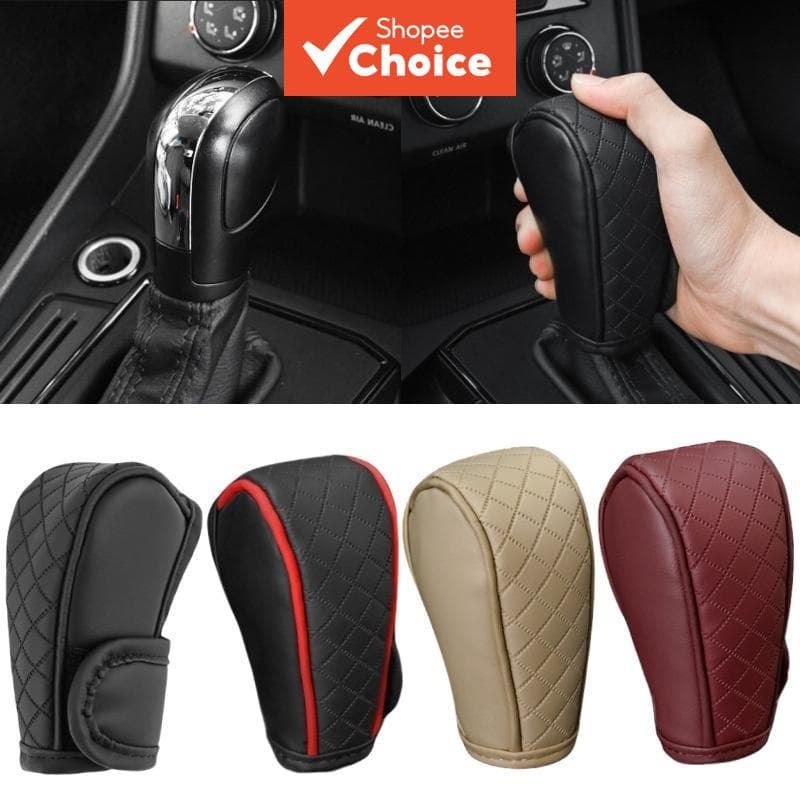  1 peça capa protetora universal para manopla de câmbio em couro PU para interior de carro antiderrapante